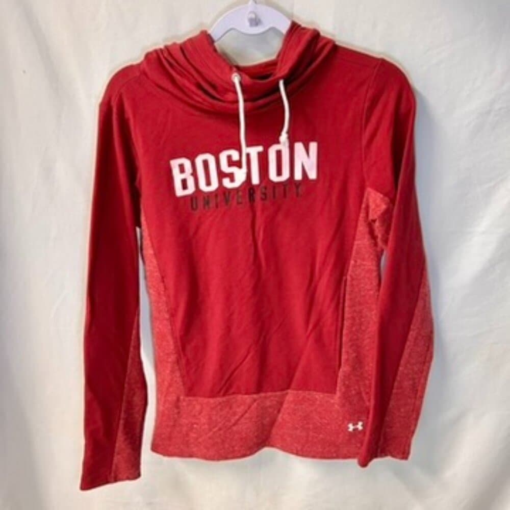 Under Armour Red Boston University Pullover Hoodie with Pockets Size Small - Thumbnail 6