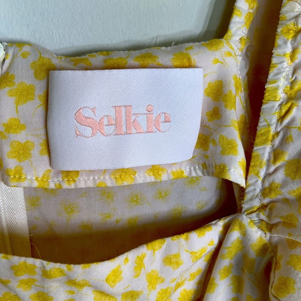 Selkie Yellow Puff Sleeve Dress in Buttercup Size XS - Thumbnail 7