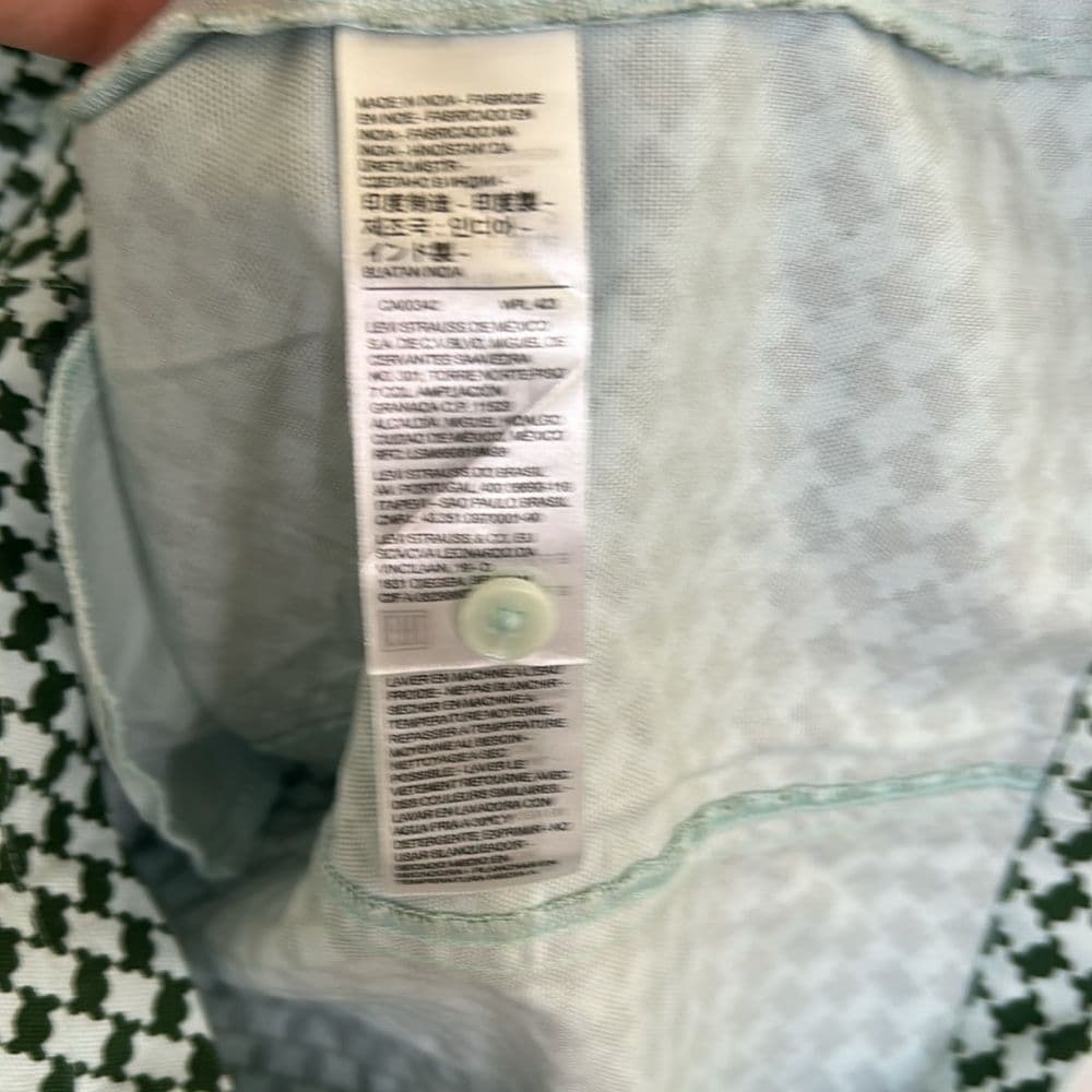 NWT Levi’s Green and White Cotton Button Down Mini Dress Size M - Thumbnail 10