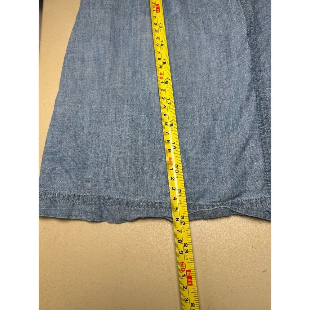 Madewell blue chambray short sleeve top with a back tie detail XS - Thumbnail 5
