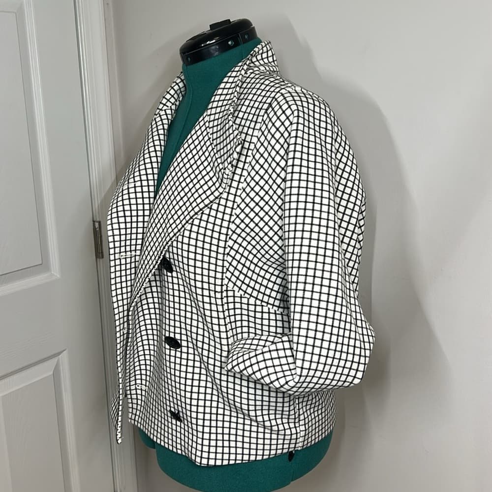 CAbi Women's Black and White Checkered Jacket Size M - Thumbnail 3