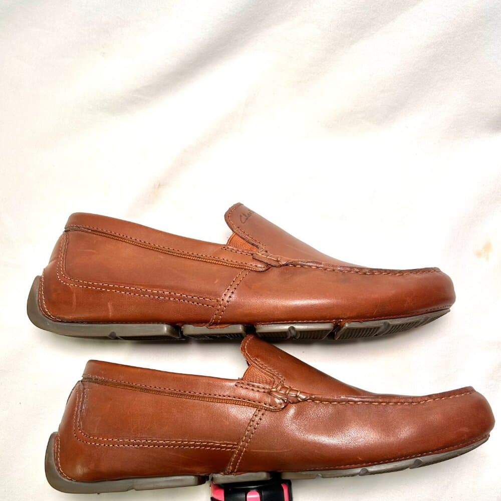Clarks Markman Plain driving style loafer in tan leather Size 12 - Thumbnail 6