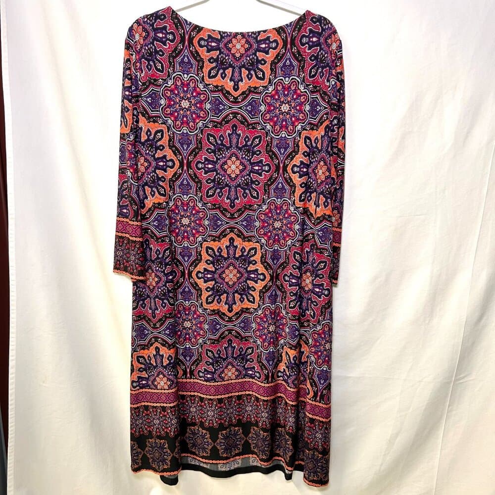 Wisp Woman Colorful Mandala Print Polyester Dress Size 18W - Thumbnail 3