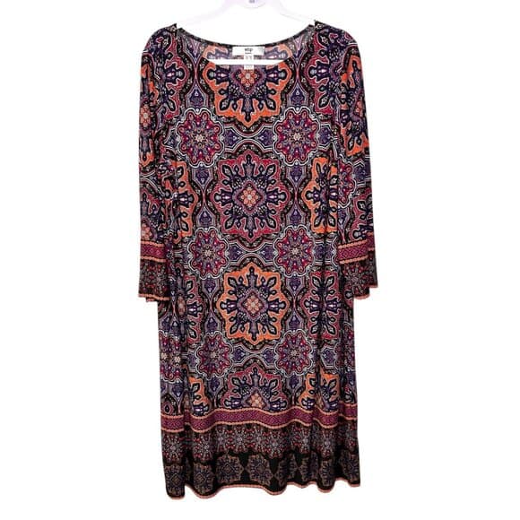 Wisp Woman Colorful Mandala Print Polyester Dress Size 18W - Thumbnail 9