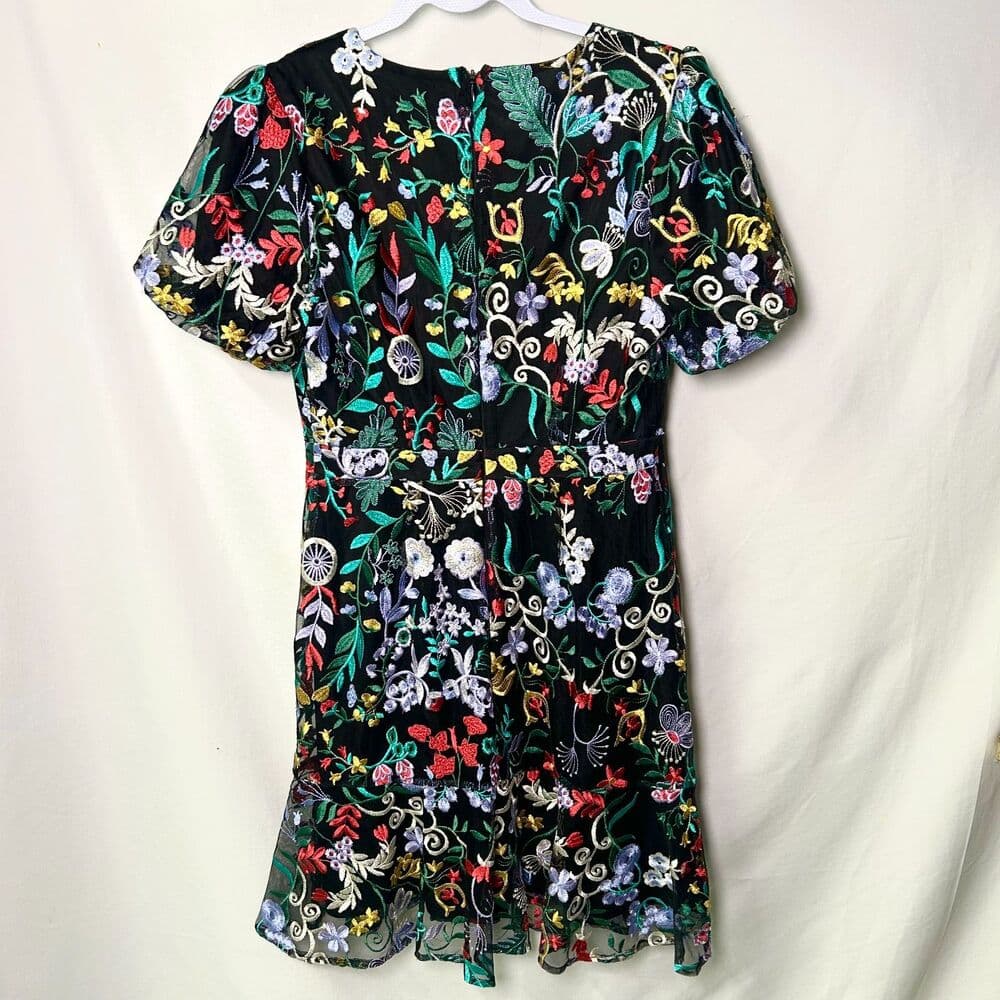 Sam Edelman Floral Embroidered Puff-Sleeve Dress Size 2 - Thumbnail 5