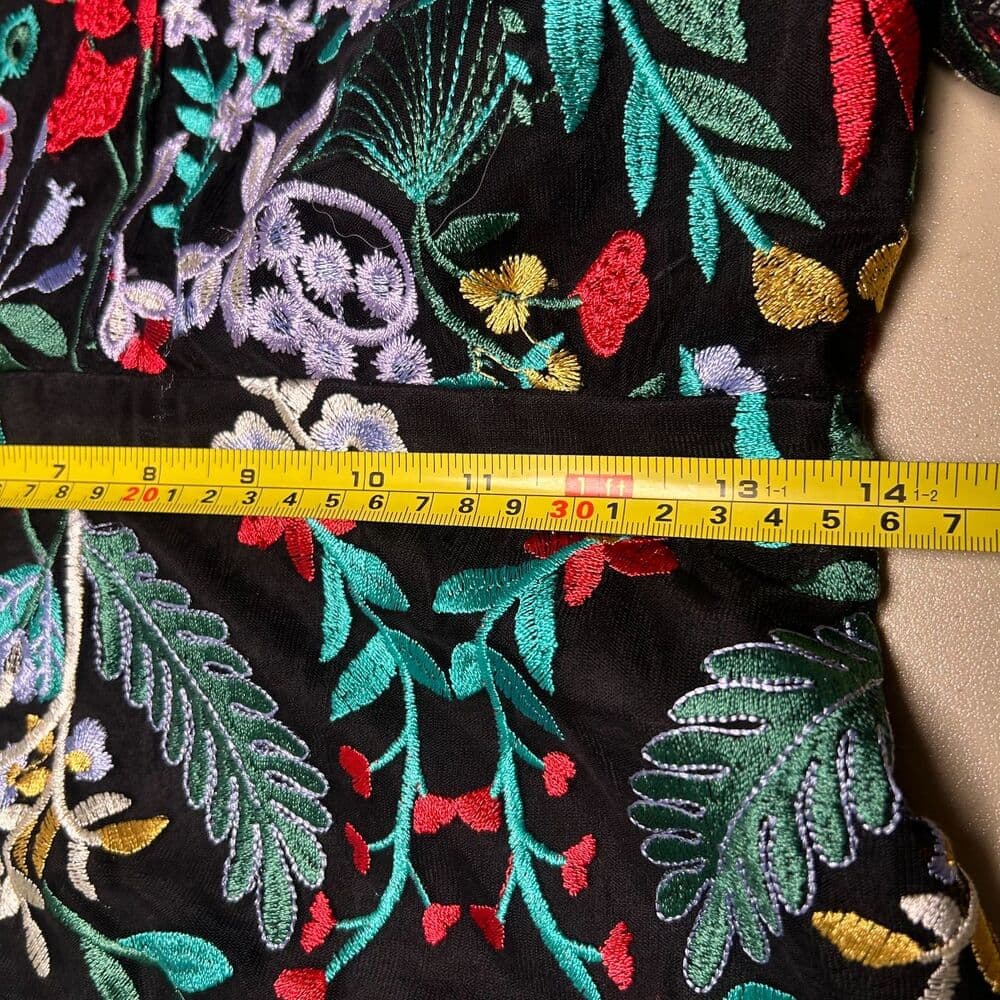 Sam Edelman Floral Embroidered Puff-Sleeve Dress Size 2 - Thumbnail 9