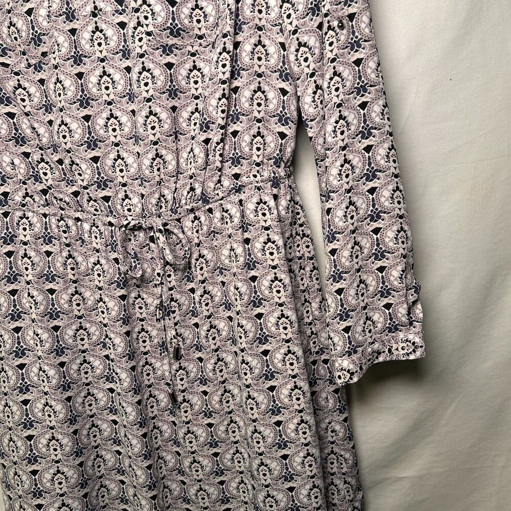 DR2 100% polyester long sleeve gray V-neck shirt dress Small - Thumbnail 3
