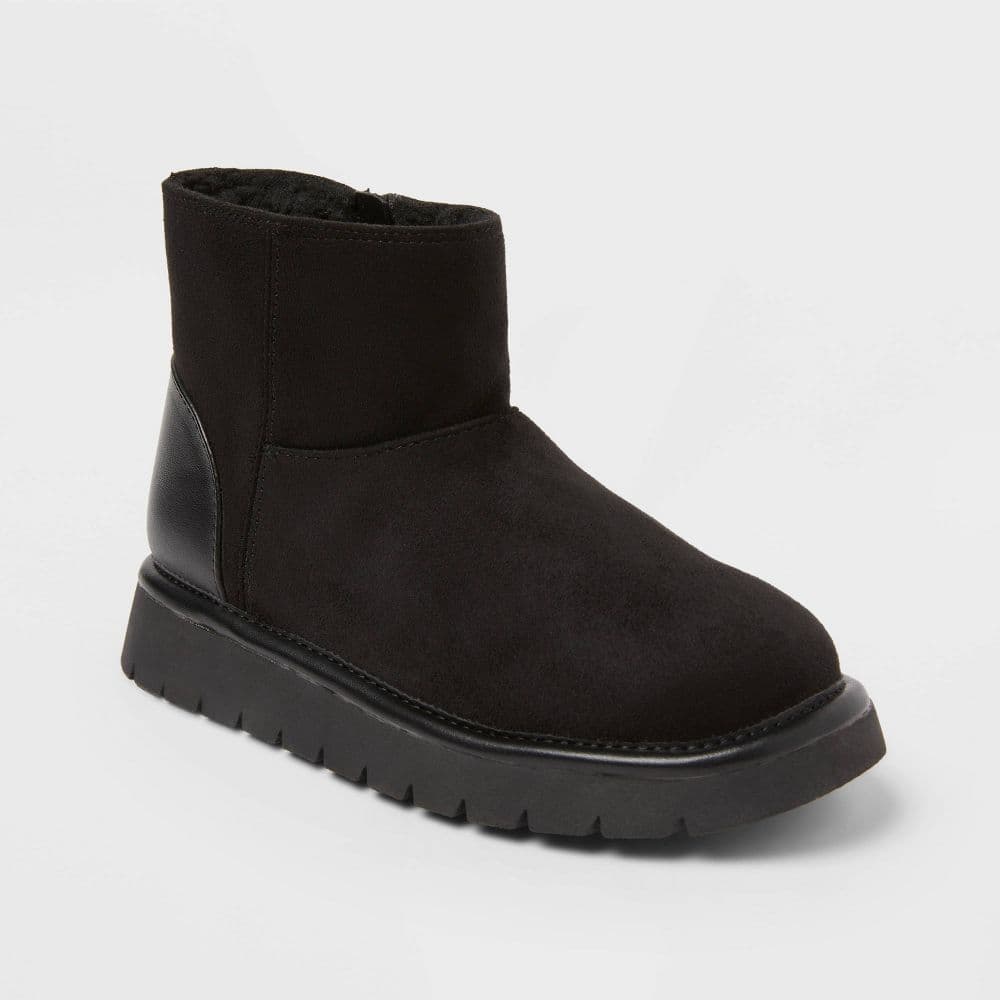 Girls' Honor Faux Suede Style Boots - Cat & Jack™ Black 5 - Thumbnail 3