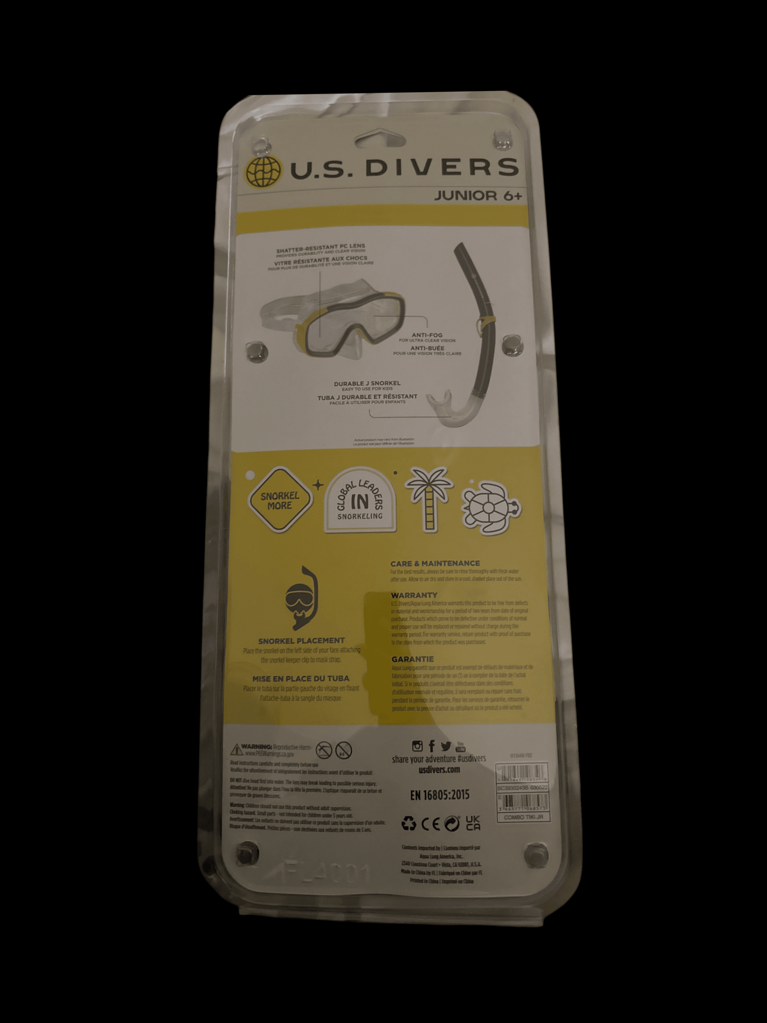 U.S. Divers Kids' Tiki Jr. Mask and Snorkel Combo Blue/Red - Swim and Diving Accessories at Academy Sports - Thumbnail 2