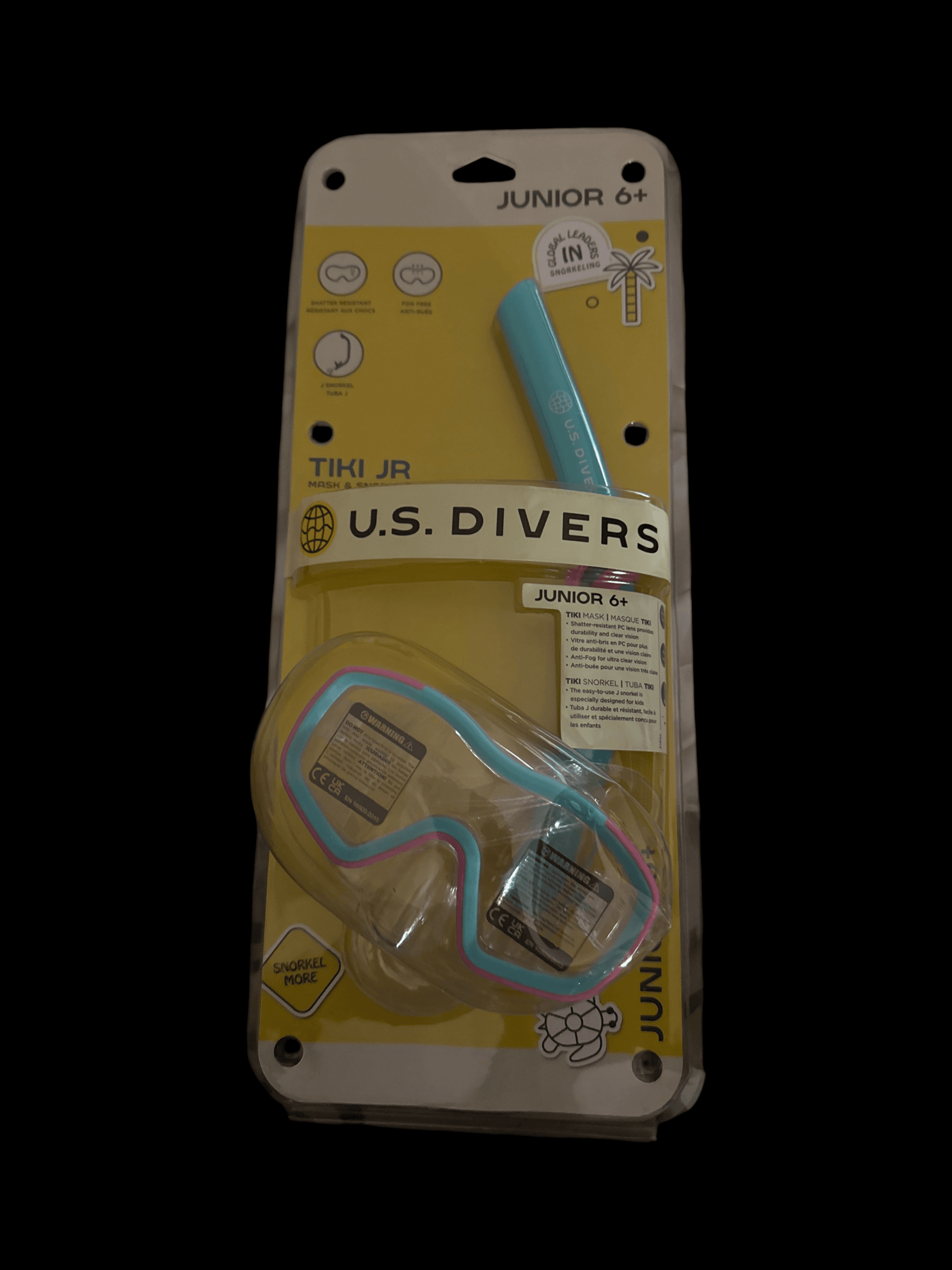 U.S. Divers Kids' Tiki Jr. Mask and Snorkel Combo Blue/Red - Swim and Diving Accessories at Academy Sports