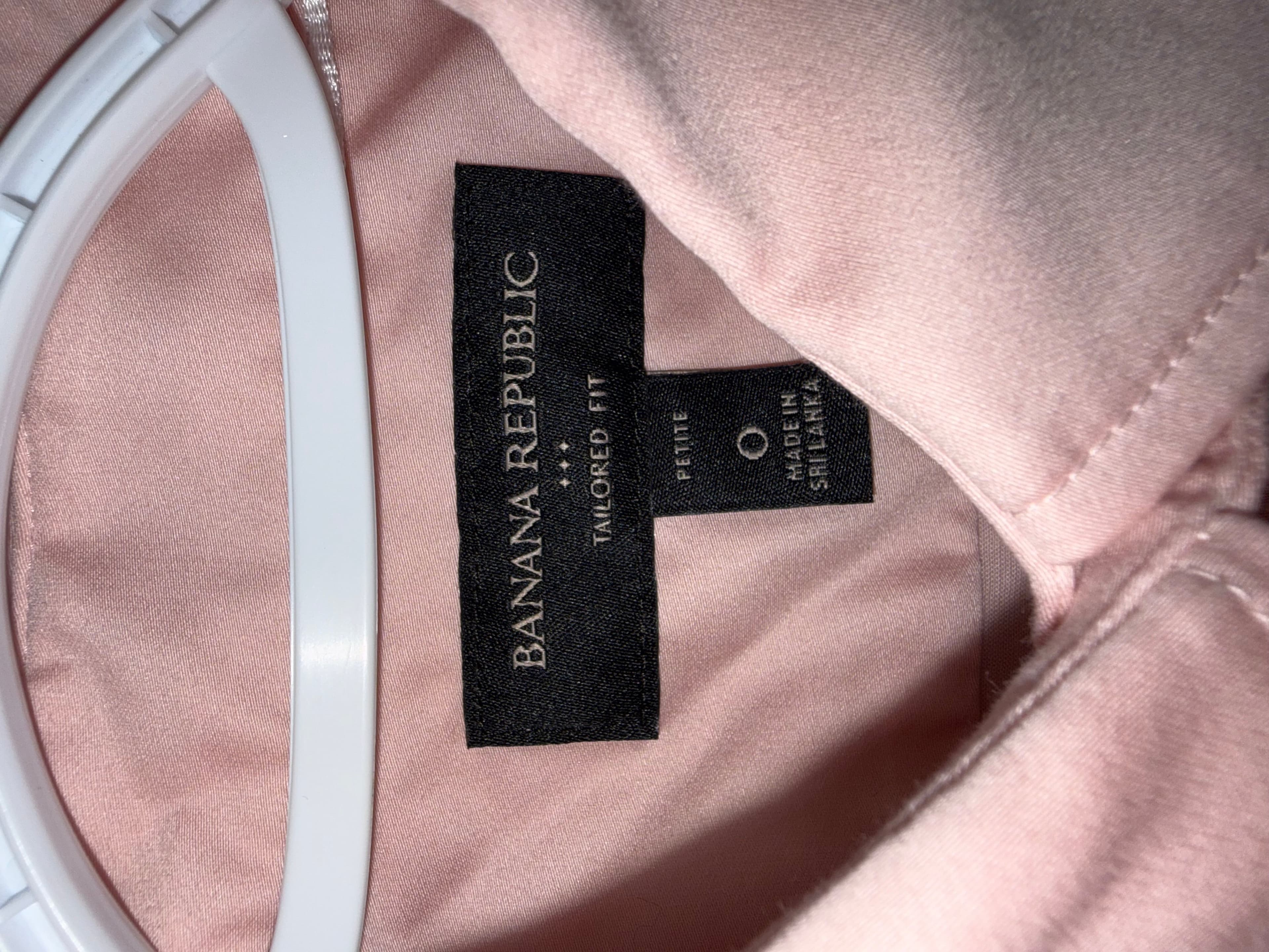 Banana Republic Pink Button-Up Long Sleeve Shirt Size 0 - Thumbnail 3