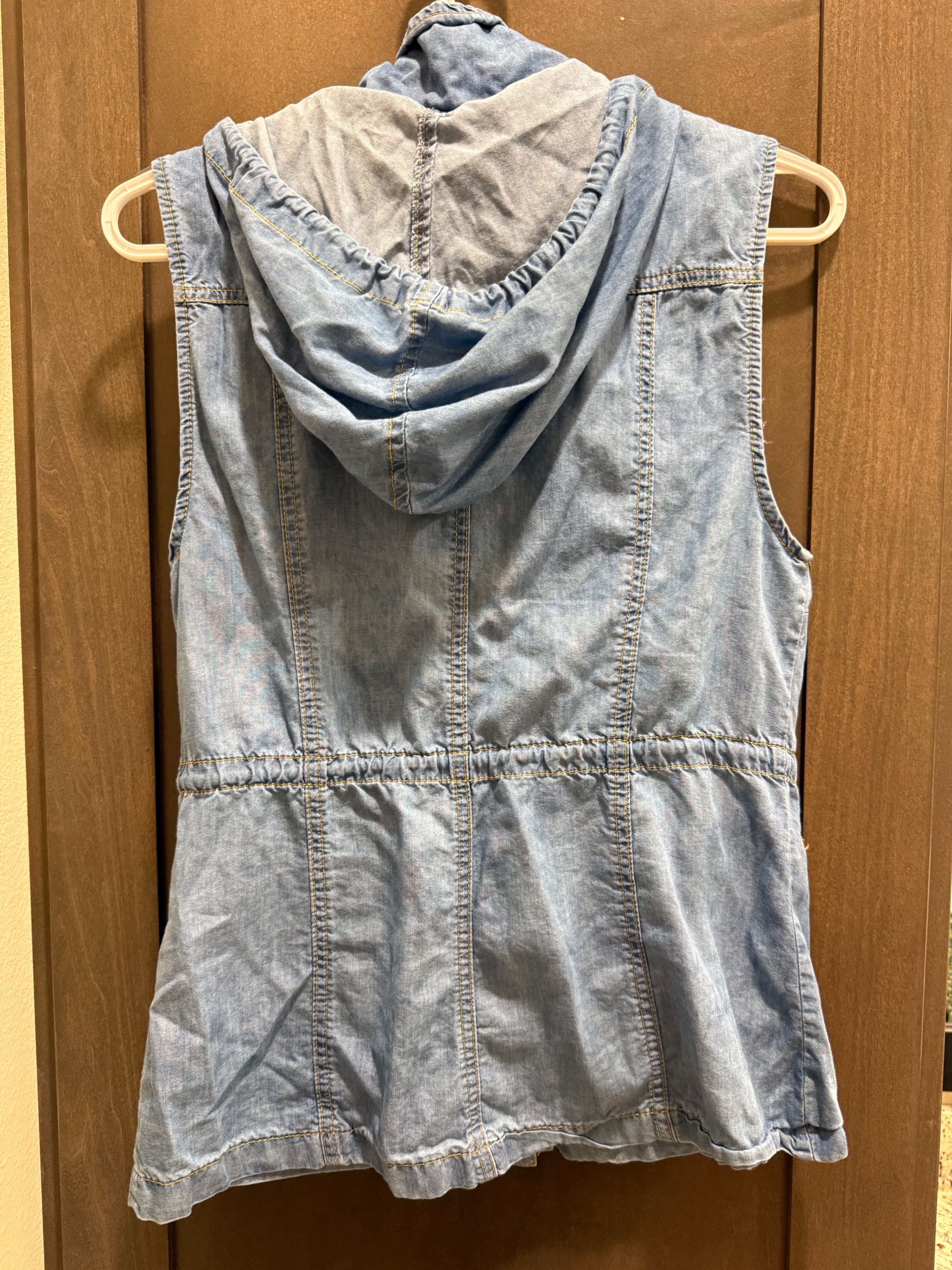 Love True Denim Hooded Vest with Multiple Pockets Size S - Thumbnail 2