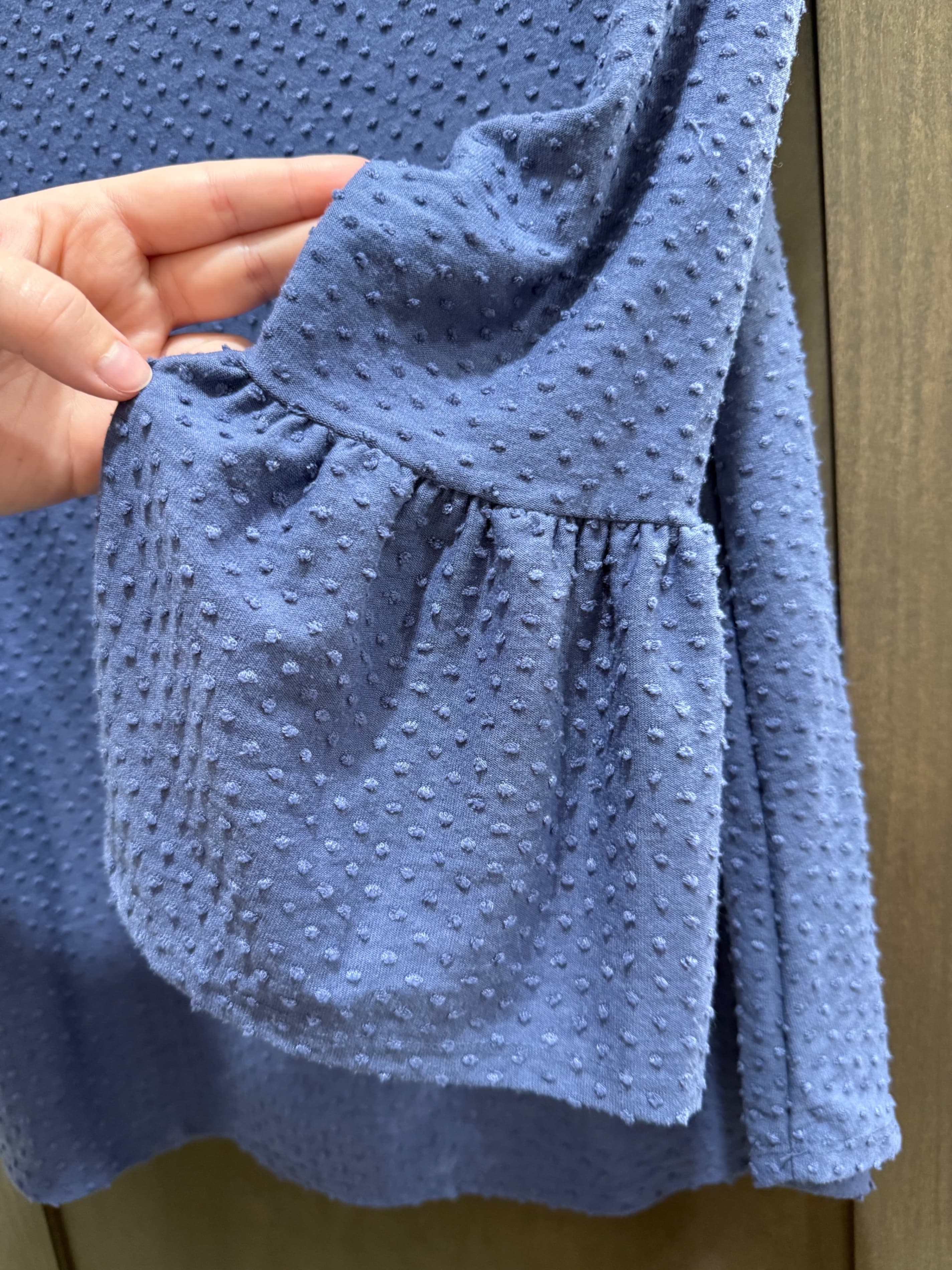 W5 Blue Textured Bell Sleeve Top Size M - Thumbnail 4
