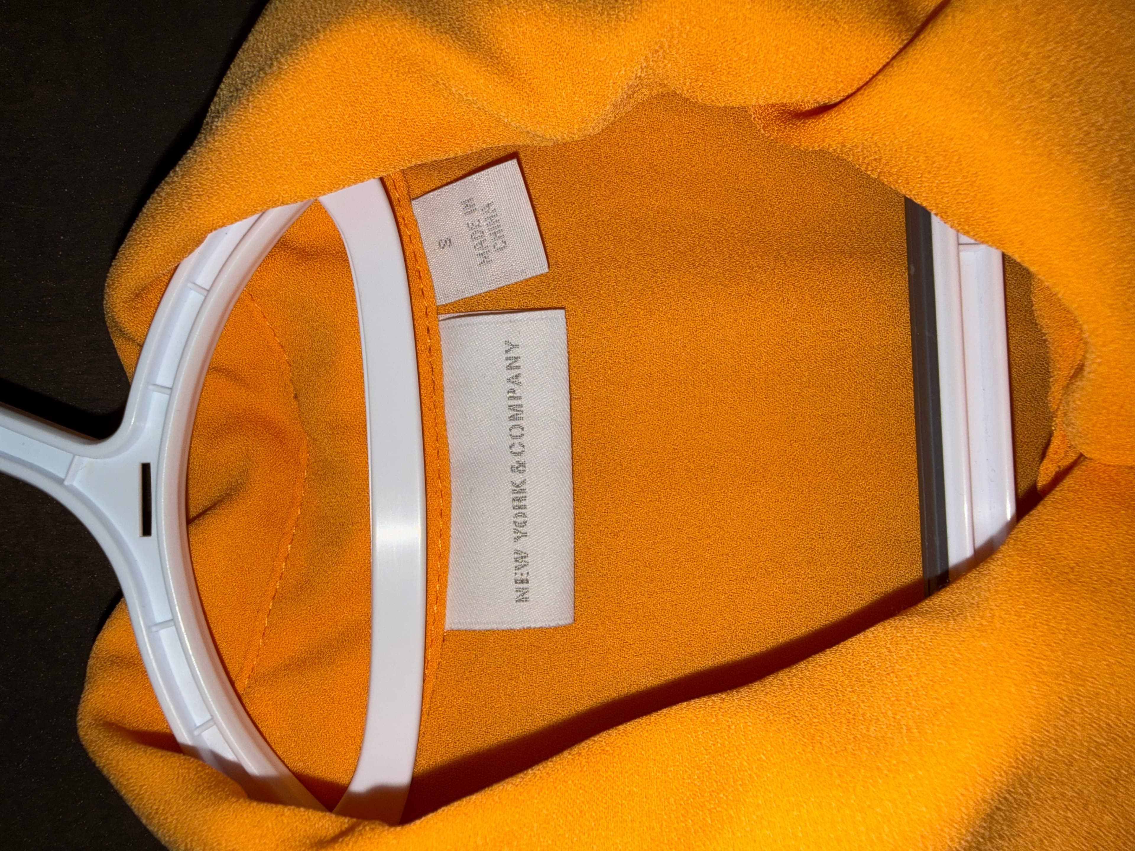 New York & Company Orange Tie-Neck Blouse Size S - Thumbnail 3