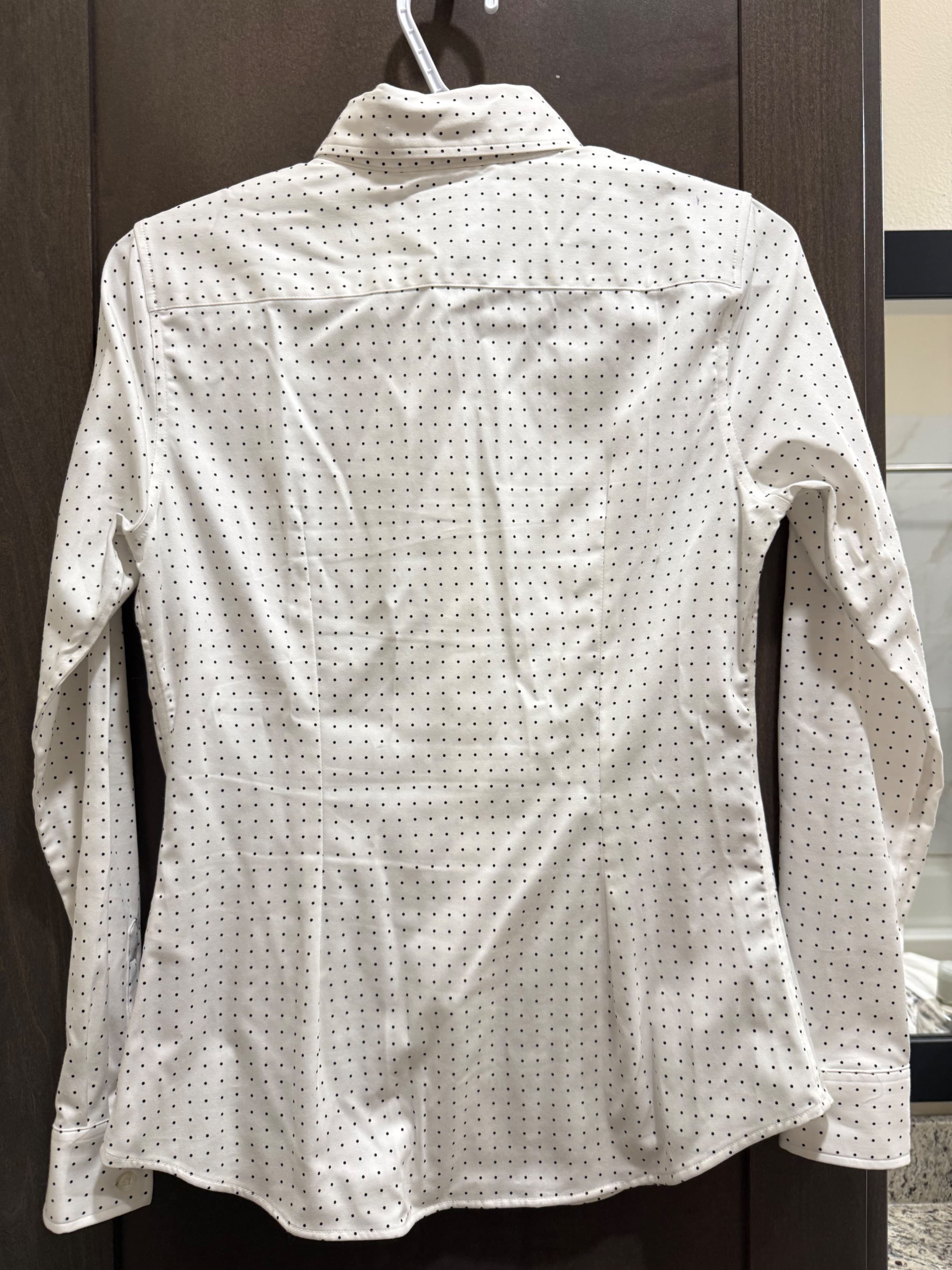 Banana Republic White Polka Dot Long Sleeve Button-Up Shirt - Thumbnail 2