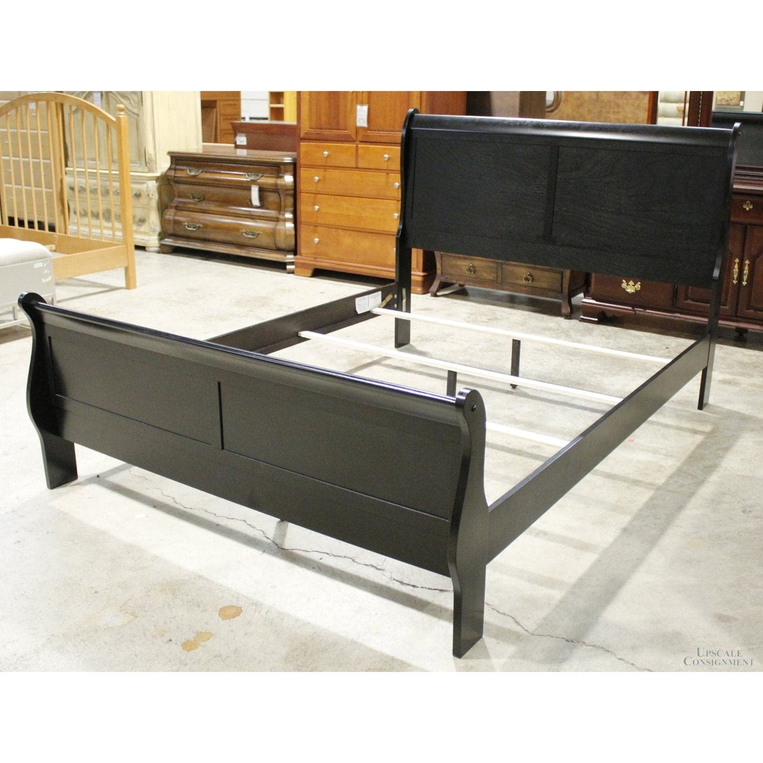 Furniture of America Black Queen Size Sleigh Bed - Black - Thumbnail 3