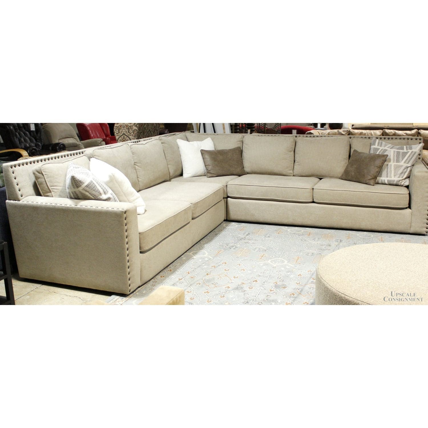 John Michael Designs 3 Piece Corner Sectional - Beige - Thumbnail 3