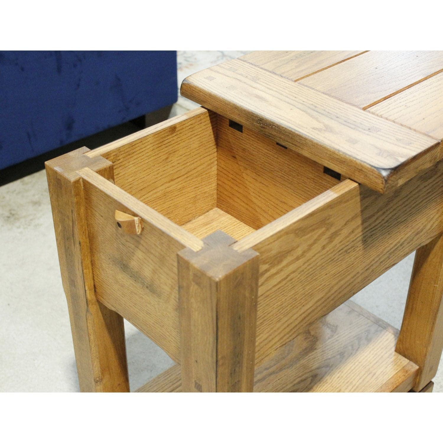 Oak End Table w/Sliding Top & Drawer - Thumbnail 3