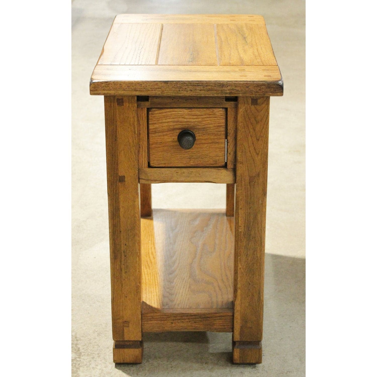 Oak End Table w/Sliding Top & Drawer - Thumbnail 4
