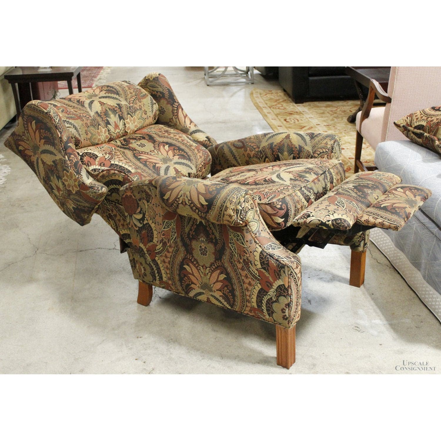 Floral Tapestry Wingback Recliner - Multi-Color - Thumbnail 2