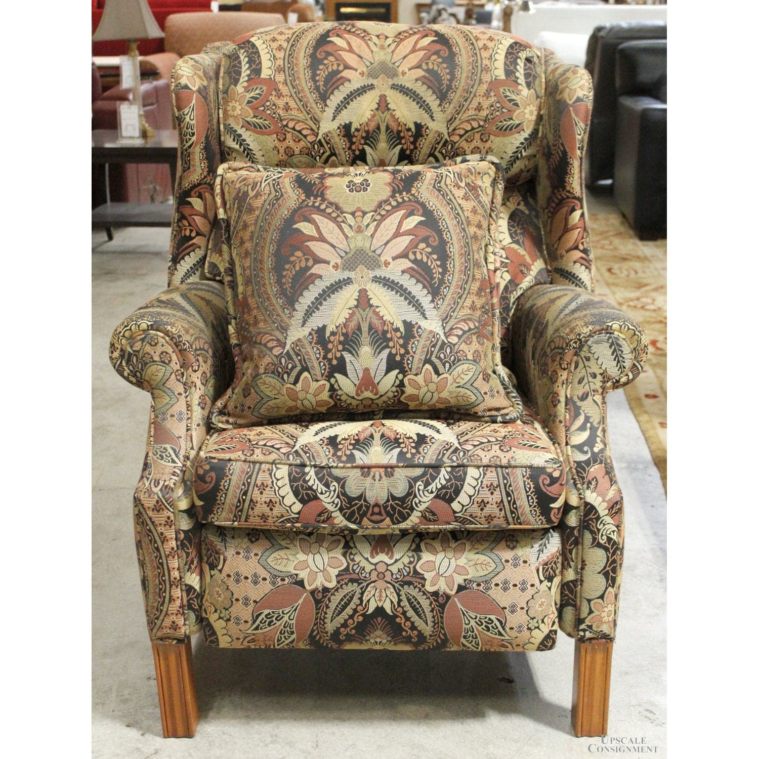 Floral Tapestry Wingback Recliner - Multi-Color - Thumbnail 3