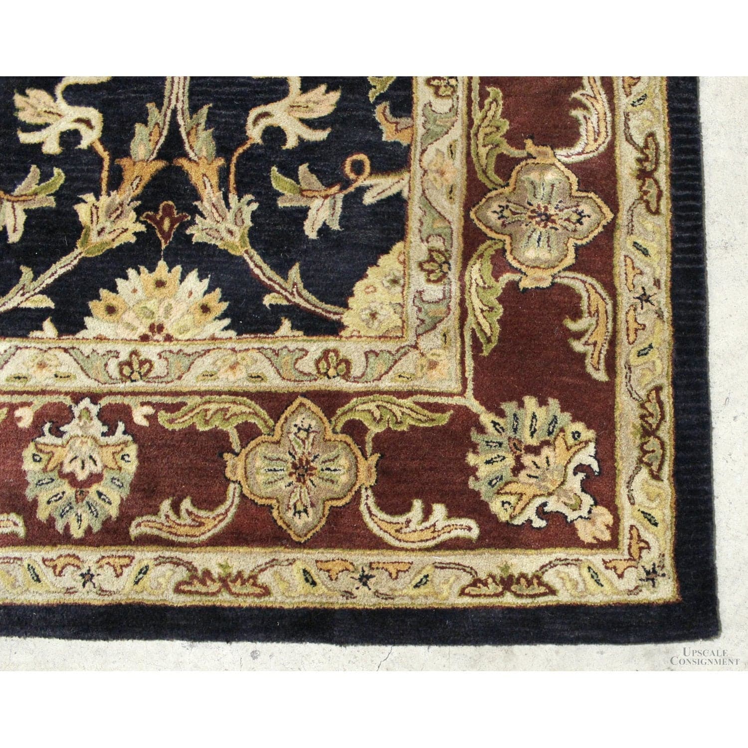 8' 6'' X 11' 7'' Burgundy/Black Area Rug - Thumbnail 2
