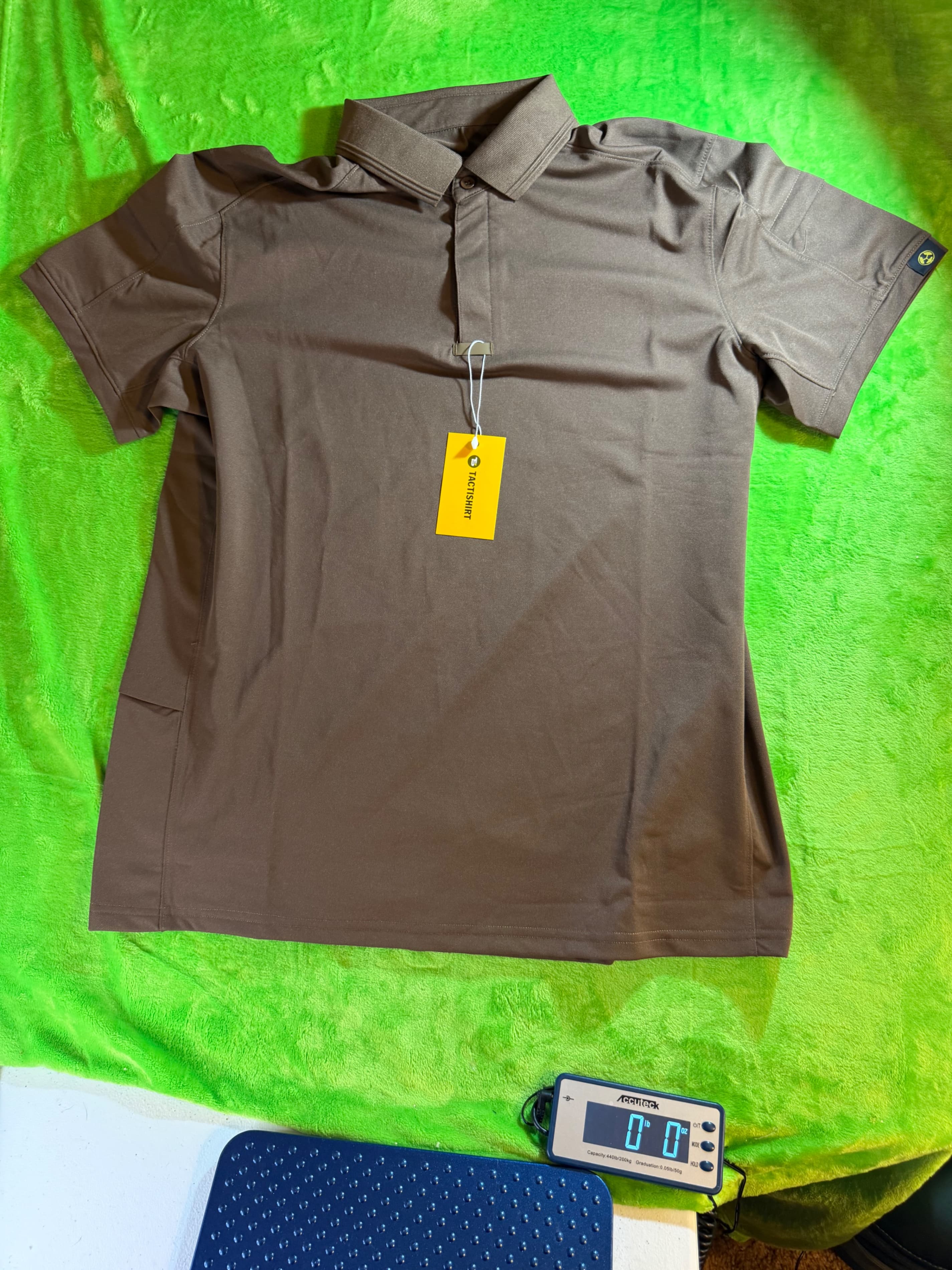Tactishirt Men's Coyote Brown Tactical Polo Shirt Size L NWT Performance Stretch