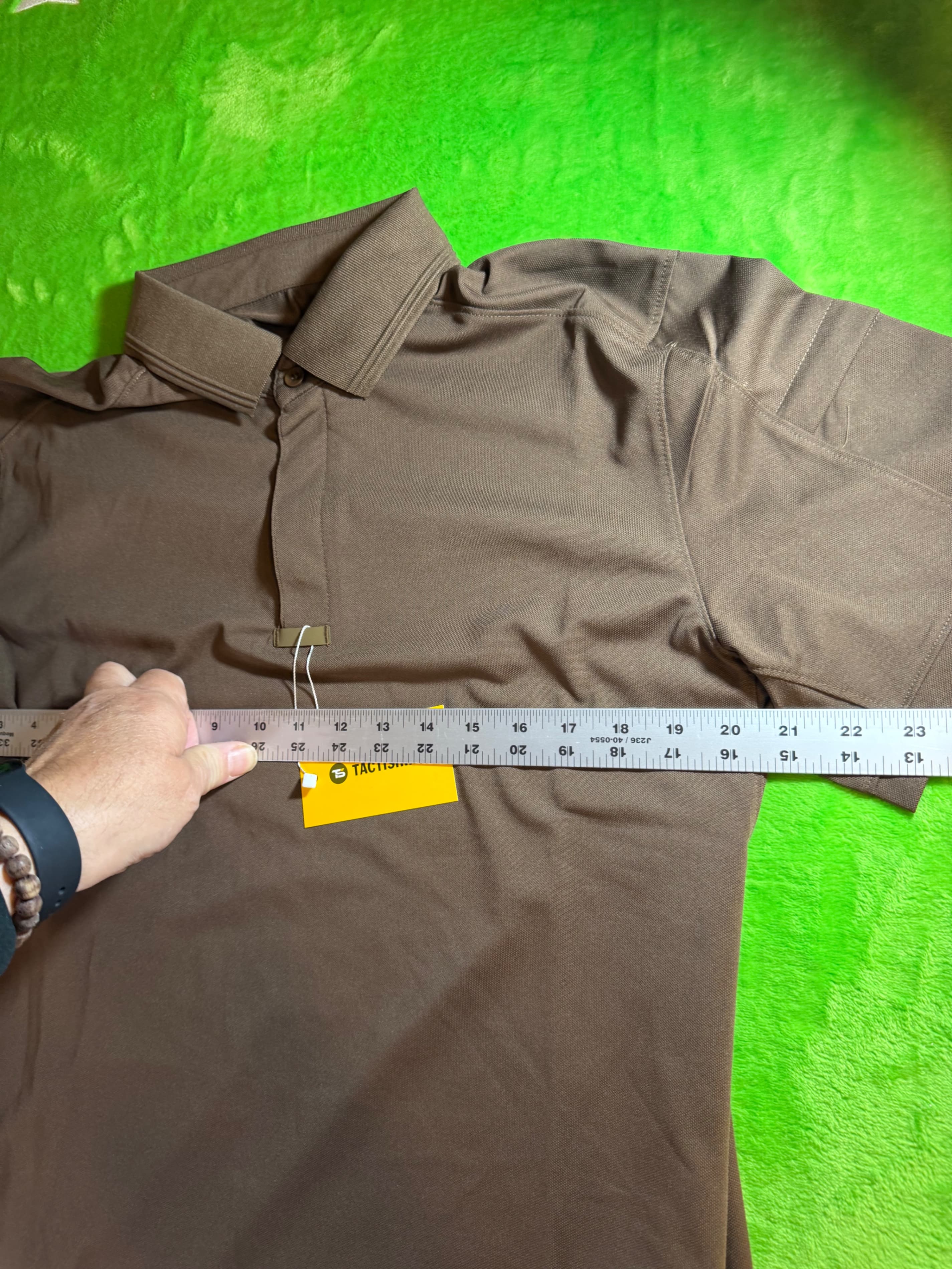 Tactishirt Men's Coyote Brown Tactical Polo Shirt Size L NWT Performance Stretch - Thumbnail 6