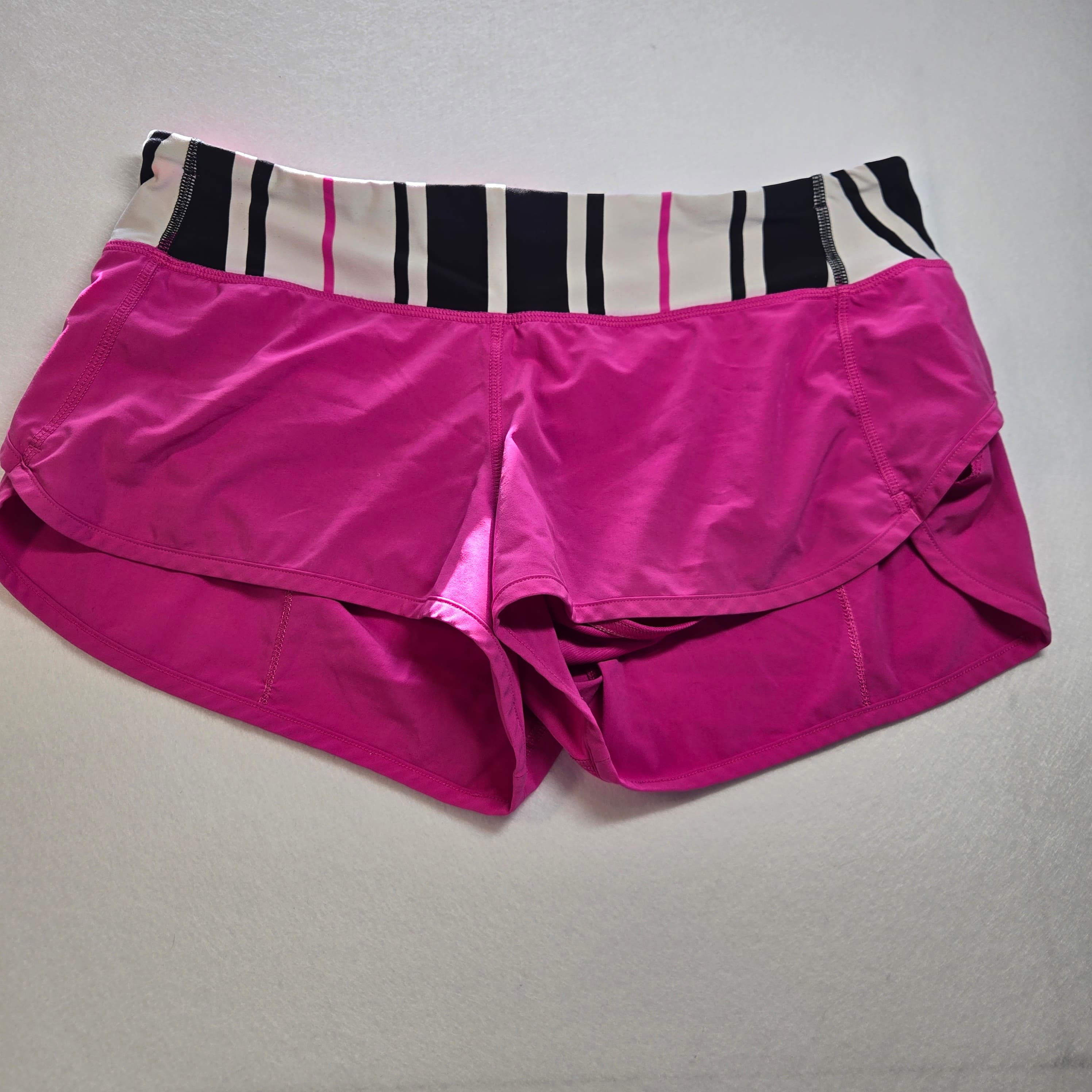Lululemon Women's Running Shorts Pink Striped Waistband - Thumbnail 5
