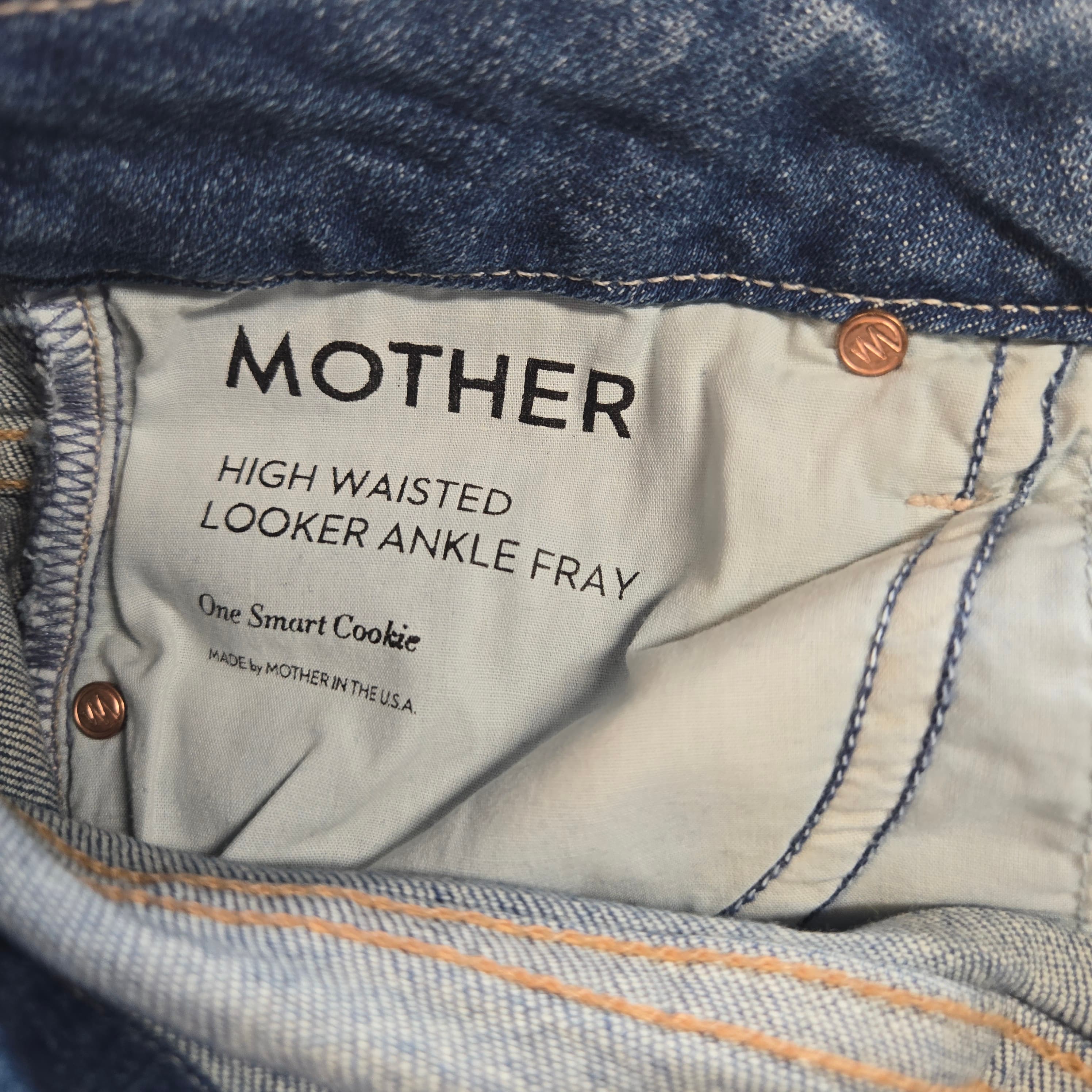 Mother Brand Blue Denim Jeans with Minor Stain Size 28 - Thumbnail 6