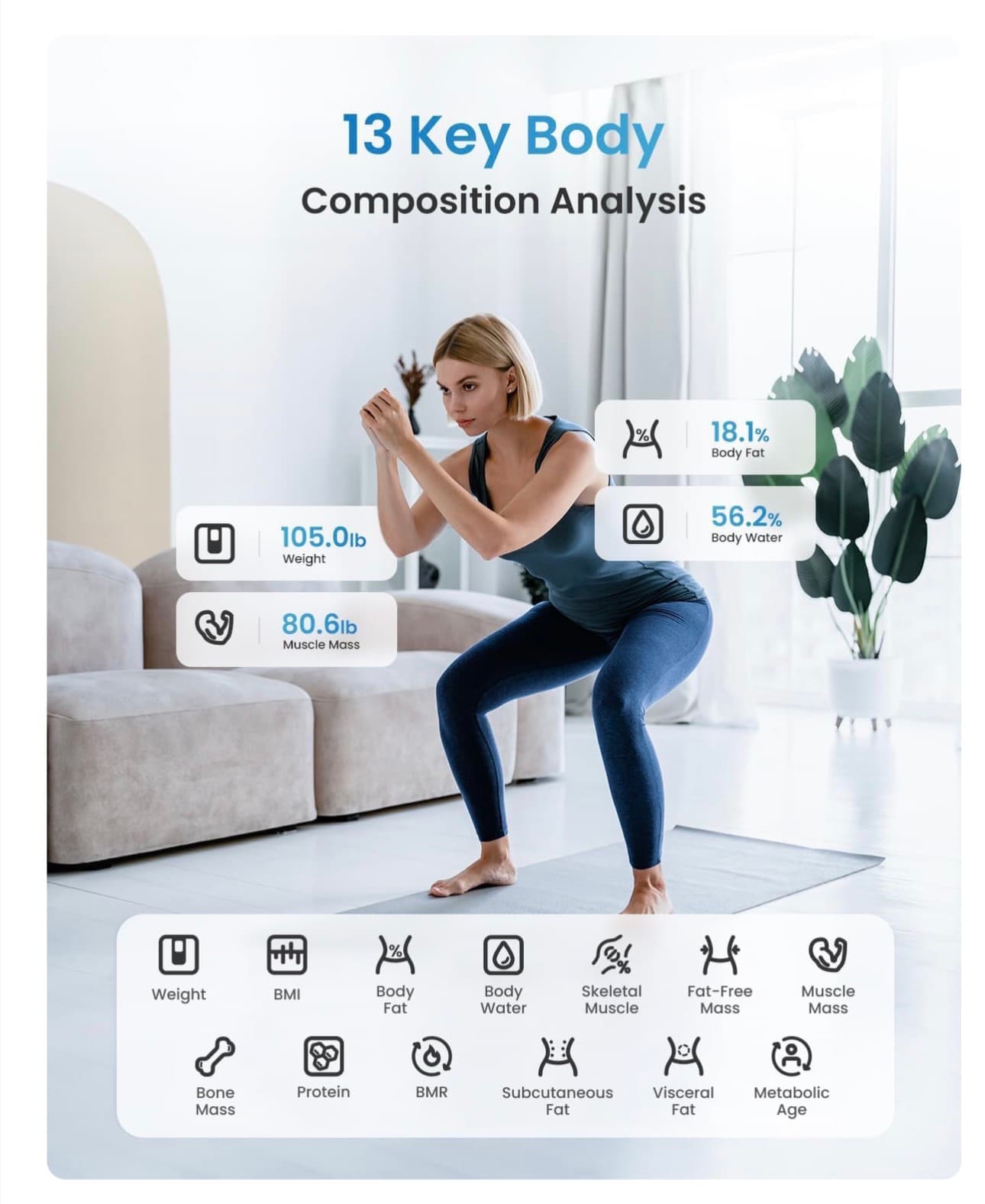Smart Scale for Body Weight, FSA&HSA Eligible, Digital Bathroom Scale BMI Weighing Bluetooth Body Fat Scale, Body Composition Monitor Health Analyzer with Smartphone App, 400 lbs - Elis 1 - Thumbnail 3