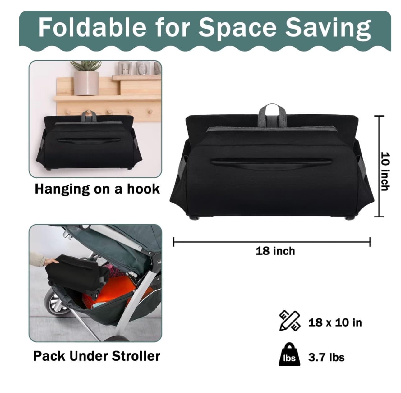 SCTEL Infant Car Seat Travel Bag Fit Doona Car Seat Stroller and Base, Chicco Keyfit 35 and Base, Doona Travel Bag with Wheels, Padded Car Seat Bags for Air Travel, Nuna Travel Bag with Zipper Pocket - Thumbnail 3