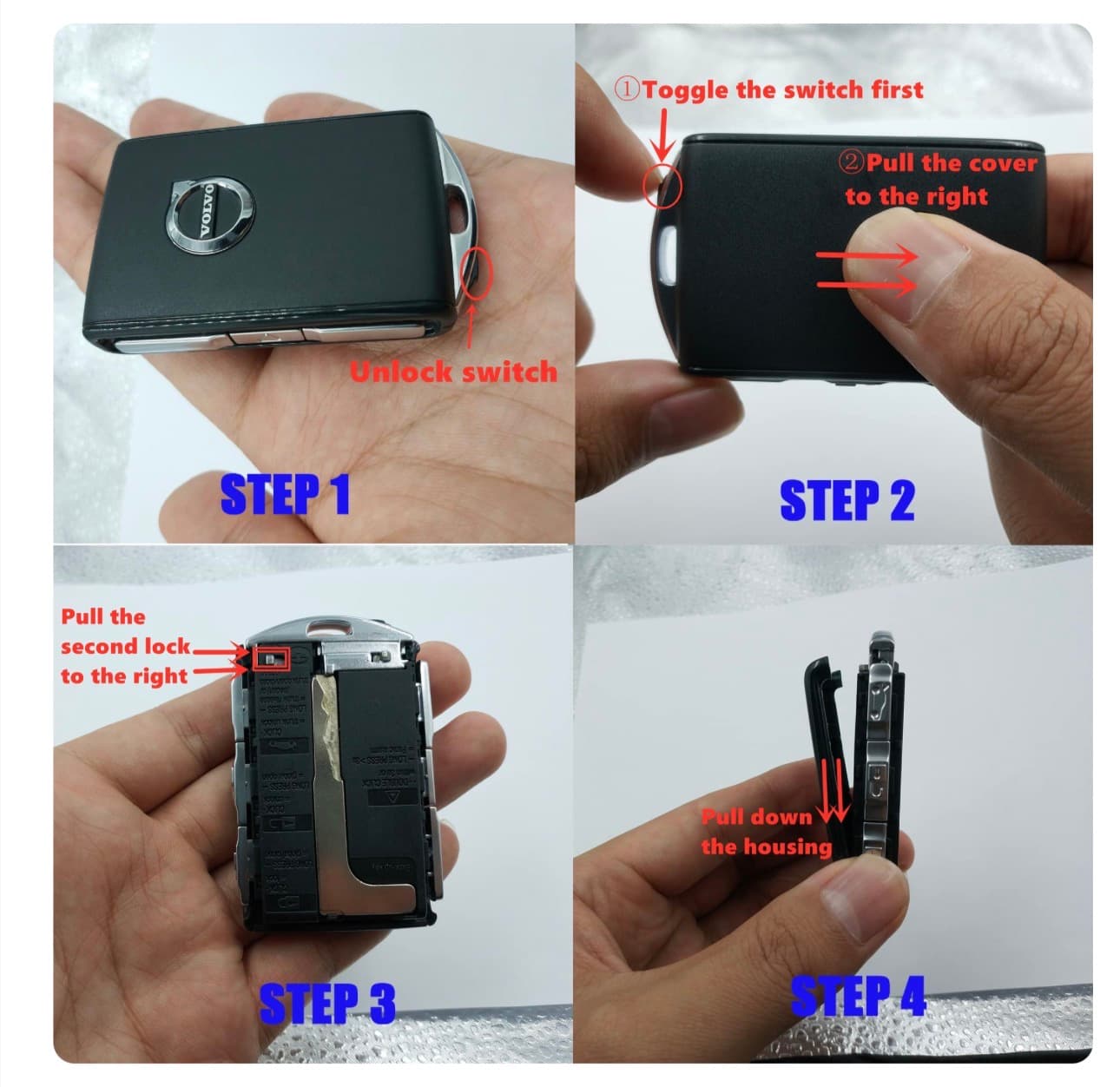 Car Key Fob Cover Compatible with Volvo XC90, XC60, XC40, S60, S90, V60, V90, Polestar 1, Polestar 2, Car Key Fob Case Refit Cover - Thumbnail 6