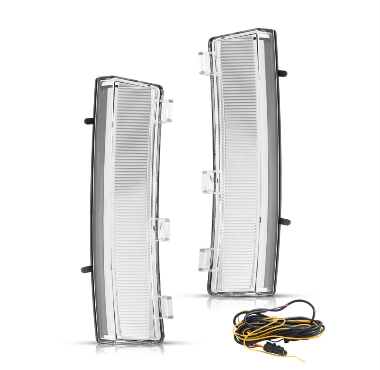 Pair LED Turn Signal Light Compatible with 2006-2009 Nissan 350Z LCI Side Marker Lamps DRL Front Bumper Reflector Daytime Running Lamps Driver&Passenger Side Clear Lens Chrome Housing