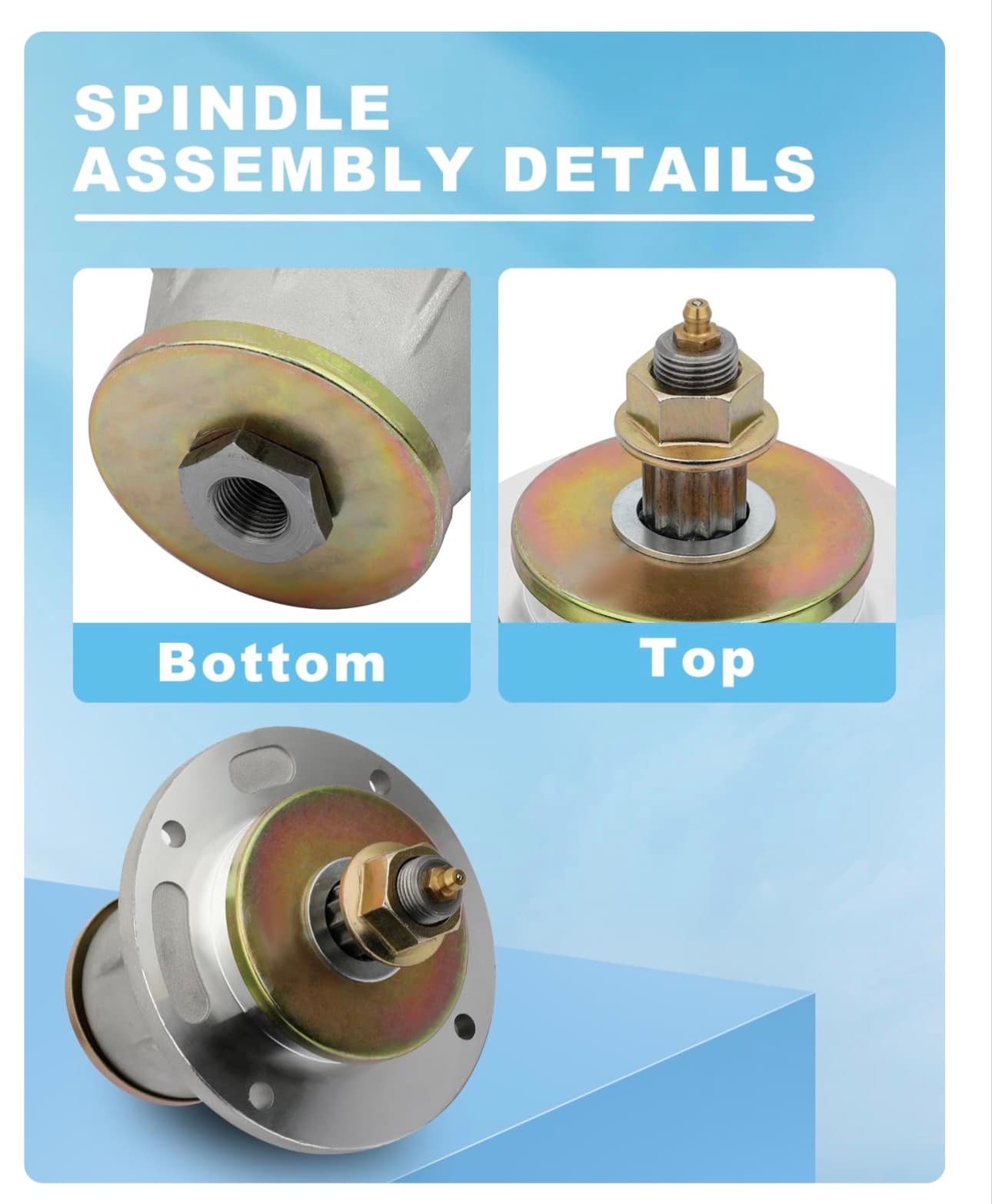 ACEBRI Spindle Assembly fit for Husqvarna for Poulan for Craftsman for AYP for Redmax 539112935 539114820 539114821 539131383 966956101 966956201 for Stens 285-945 1 Pack - Thumbnail 3
