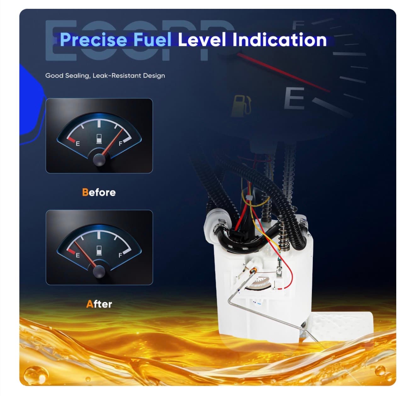 ECCPP Fuel Pump Assembly E8577M Compatible with Jaguar for S-Type 2003-2005 3.0L V6, 4.2L V8, for Vanden Plas 2004-2005 4.2L V8, for XJ8 2004-2005 4.2L V8, Replaces FG1712, SP5063M, P76604M - Thumbnail 3