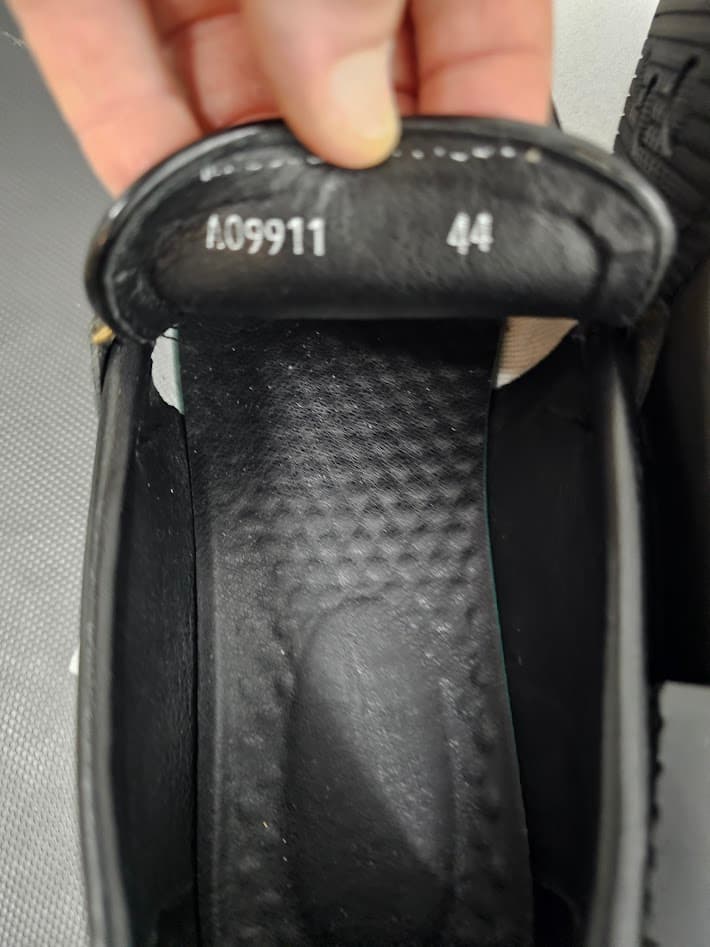 Black Leather Loafers with Gold Buckle Detail - Thumbnail 5