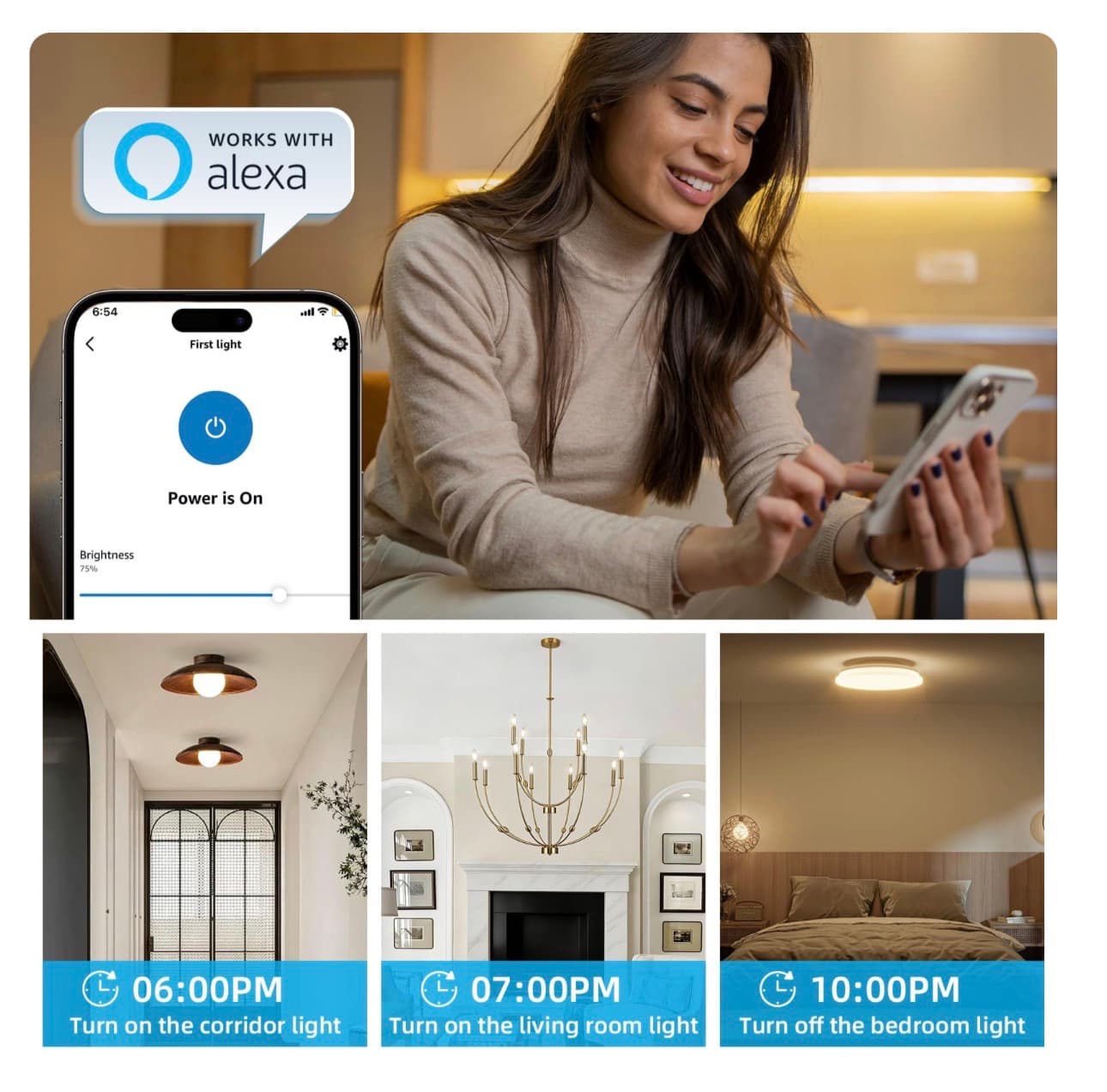 Wireless Dimmer Switch, 2 Remote Light and 1 Receiver kit, Work with Alexa Voice Control, Smart Wall Switch Lighting Fixture for Dimmable LED/CFL INC/HAL Bulb of Ceiling Pendant Lamps, ETL Listed - Thumbnail 6