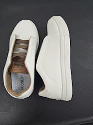 KOONEXY Men's Slip-On Sneakers Off White/Khaki – Elastic Laces - Thumbnail 3