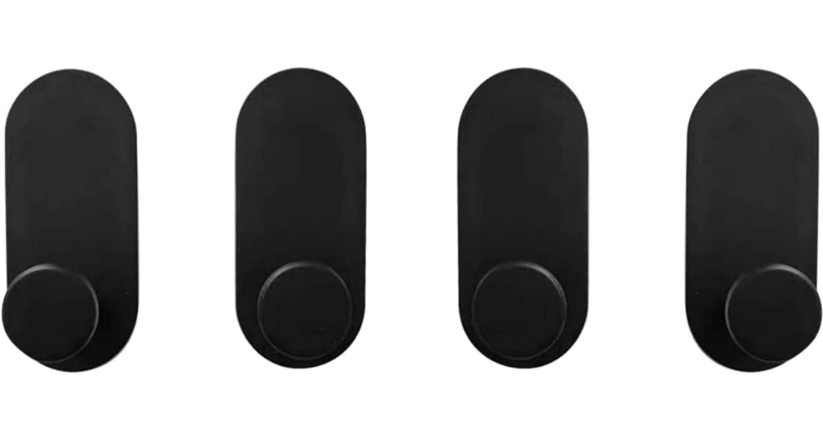 Towel Hooks 5ct Heavy Duty Adhesive Wall Hooks Matte Black - D4
