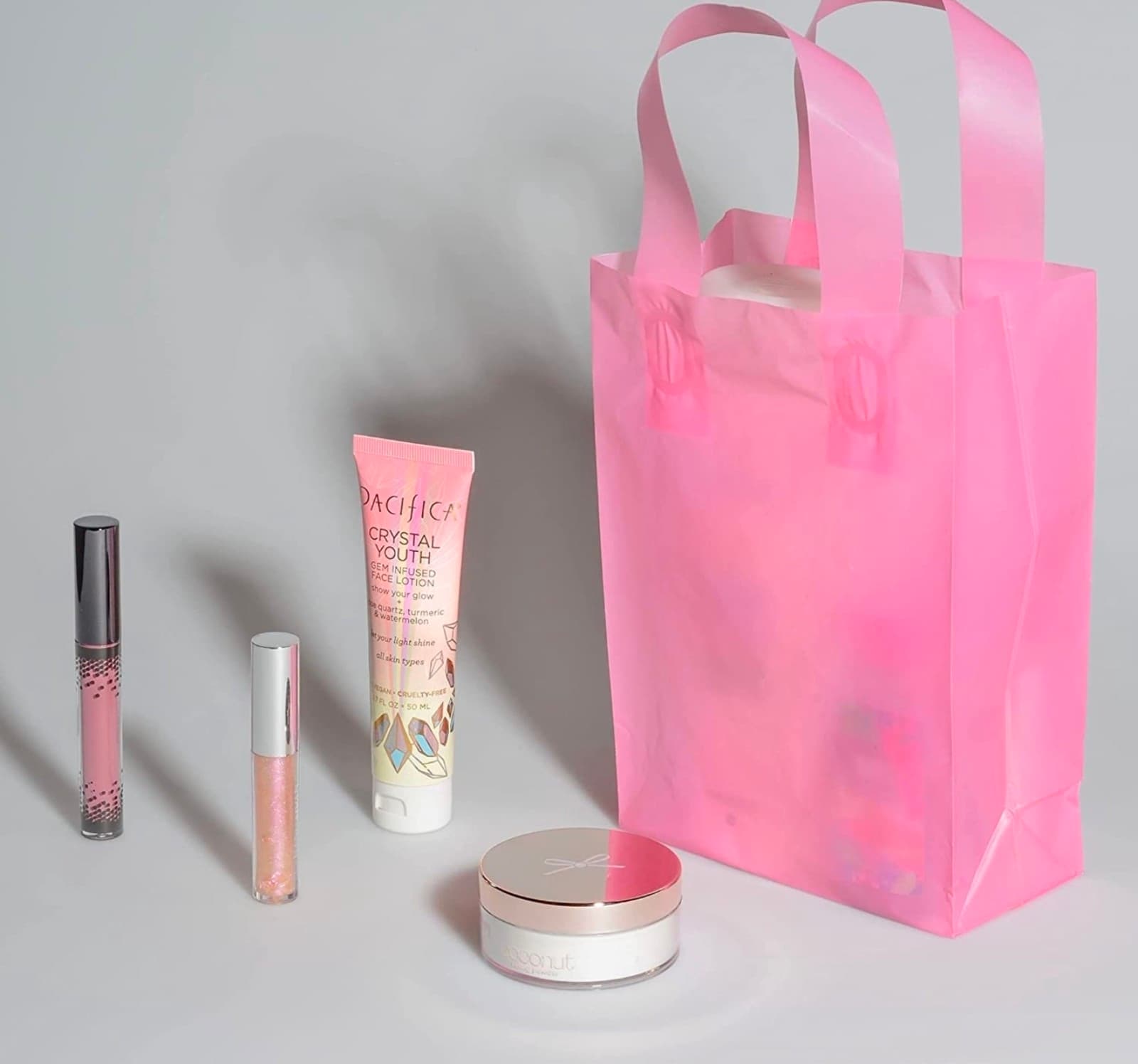 Pink Gift Bag, Plastic Gift Bags, Small Shopping Bags Bulk 8x4x10 75 Pack - Thumbnail 6