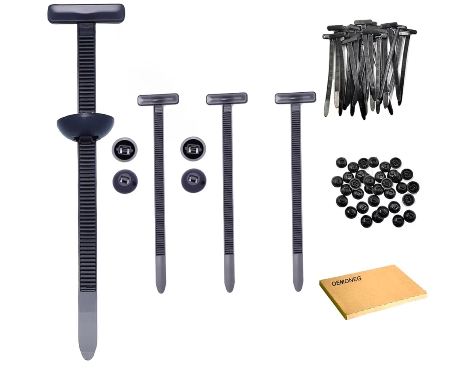 Nylon Universal Cable Tie Buckle for Car, Automotive Zipper Rivet Clips 120ct