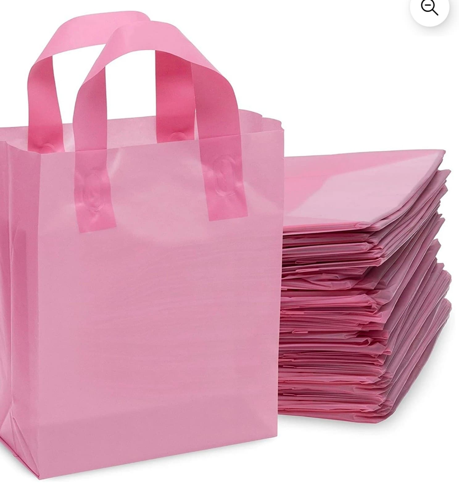 Pink Gift Bag, Plastic Gift Bags, Small Shopping Bags Bulk 8x4x10 75 Pack