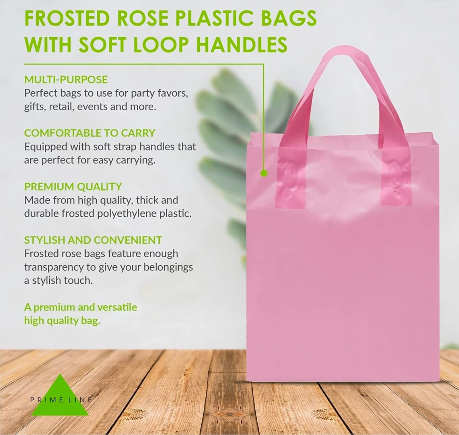 Pink Gift Bag, Plastic Gift Bags, Small Shopping Bags Bulk 8x4x10 75 Pack - Thumbnail 2