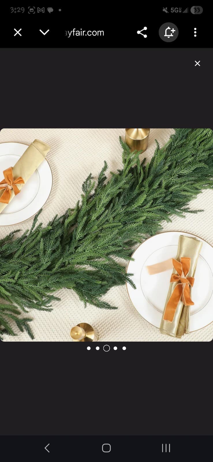 Christmas Deluxe Norfolk Pine Garlands Realistic Norfolk Pine Garland 9ft - Thumbnail 2