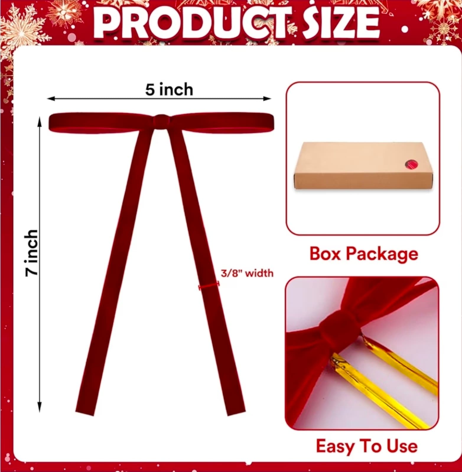 Burgundy/Wine Dark Red Velvet Bows Ornaments for Christmas Tree, Vintage Velvet - Thumbnail 2