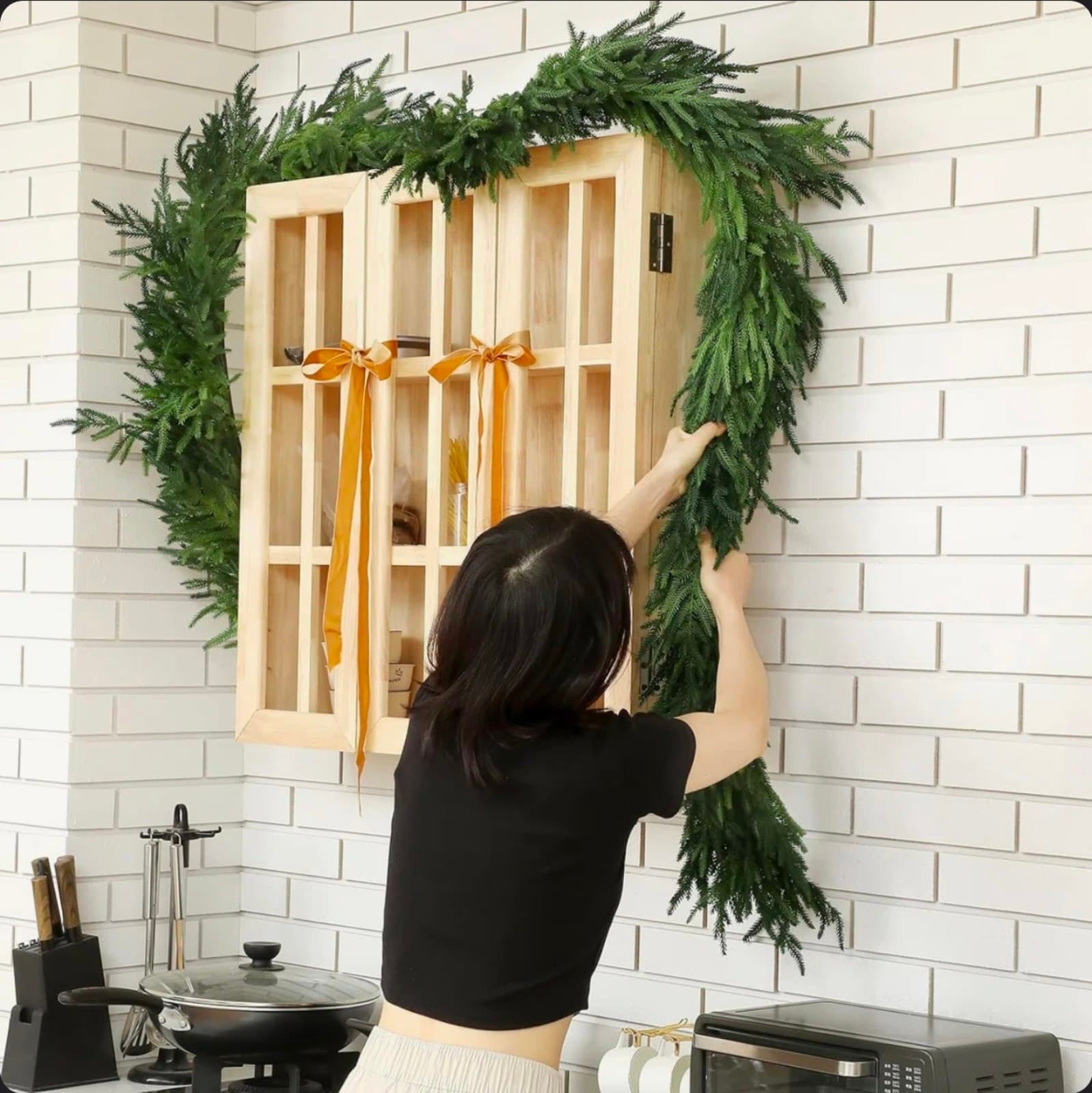Christmas Deluxe Norfolk Pine Garlands Realistic Norfolk Pine Garland 9ft - Thumbnail 6