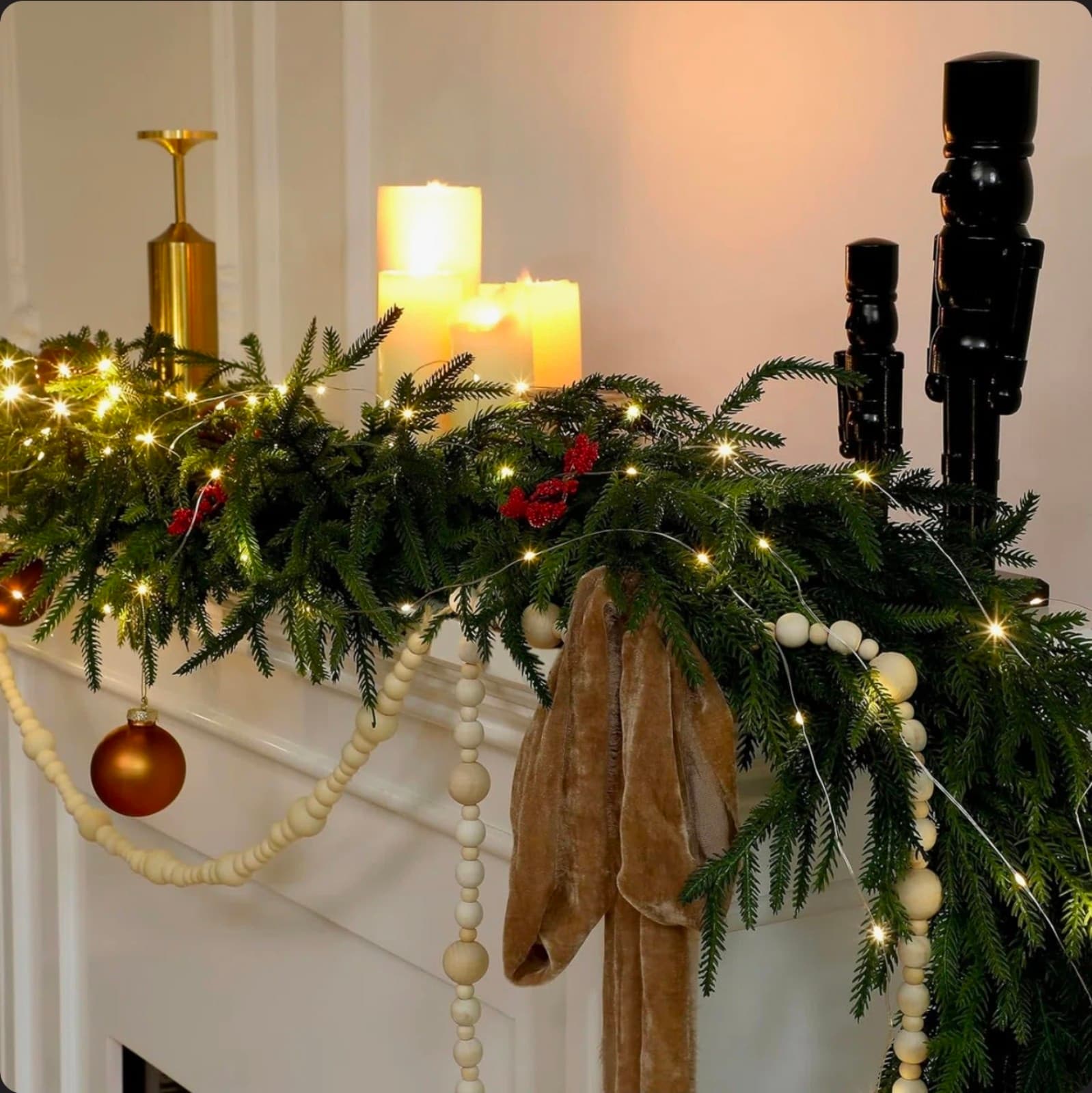 Christmas Deluxe Norfolk Pine Garlands Realistic Norfolk Pine Garland 9ft - Thumbnail 5