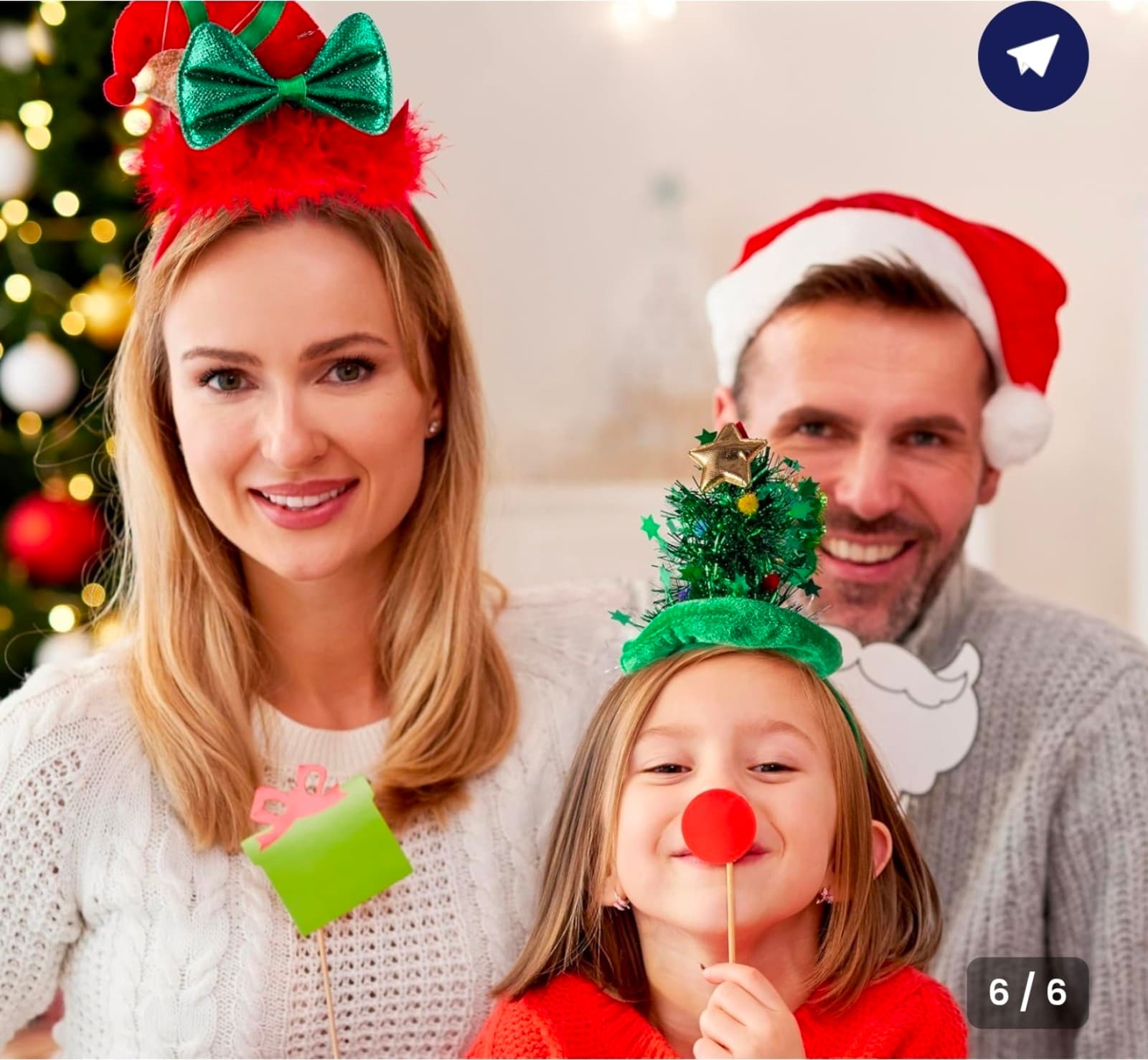Christmas LED Headband, Tree and Elf Hat Designs Headband with LED 2ct - Thumbnail 6