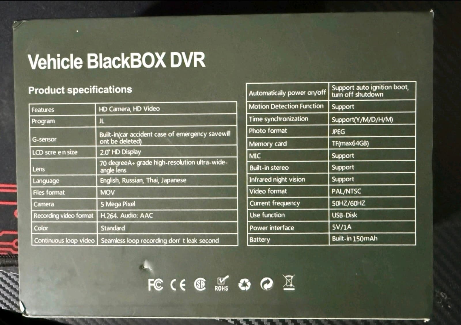 Vehicle BlackBox DVR Dual Lens 4K Car Dash Cam 170 Deg Wide Angle & Night Vision - Thumbnail 2